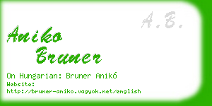 aniko bruner business card